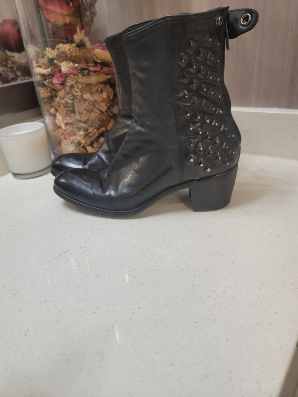 Alberto Fasciani Perla Woven Bootie Shoes Leather Designer Sz 38 Black - Picture 3 of 9